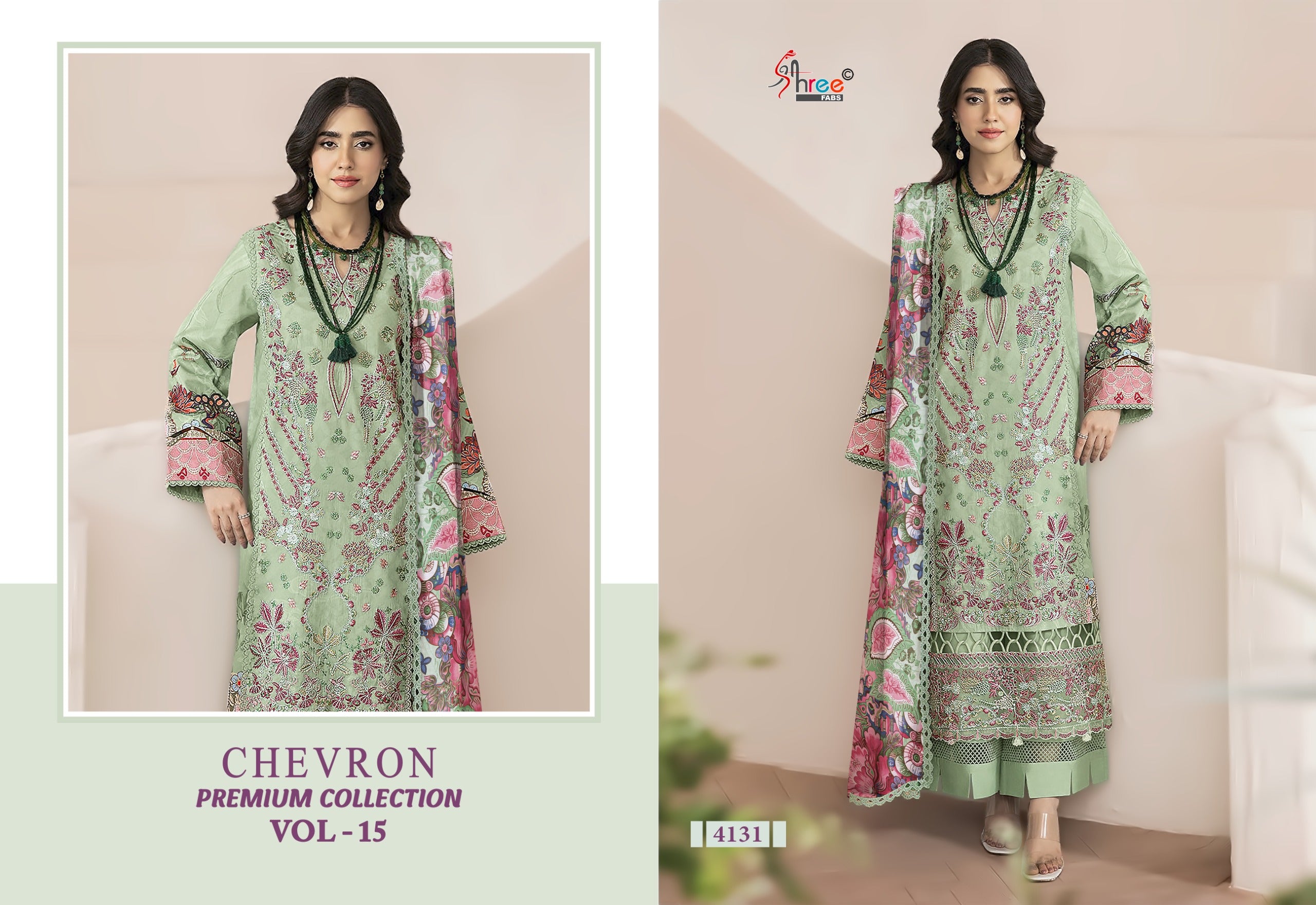 Shree Chevron Premium Collection Vol 15 Cotton Dupatta Pakistani Suit