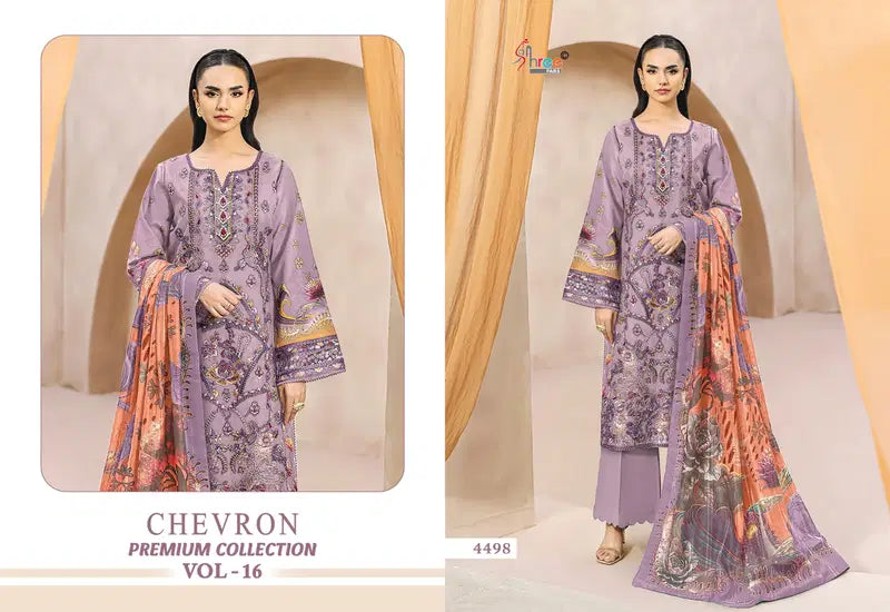Shree Chevron Premium Collection Vol 16 Cotton Dupatta Pakistani Suit Full Catalog available at wholesale rate.