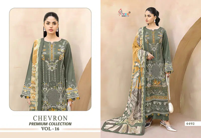 Shree Chevron Premium Collection Vol 16 Cotton Dupatta Pakistani Suit Full Catalog available at wholesale rate.