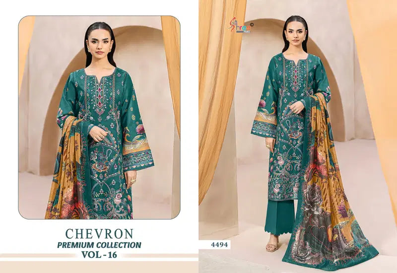 Shree Chevron Premium Collection Vol 16 Cotton Dupatta Pakistani Suit Full Catalog available at wholesale rate.