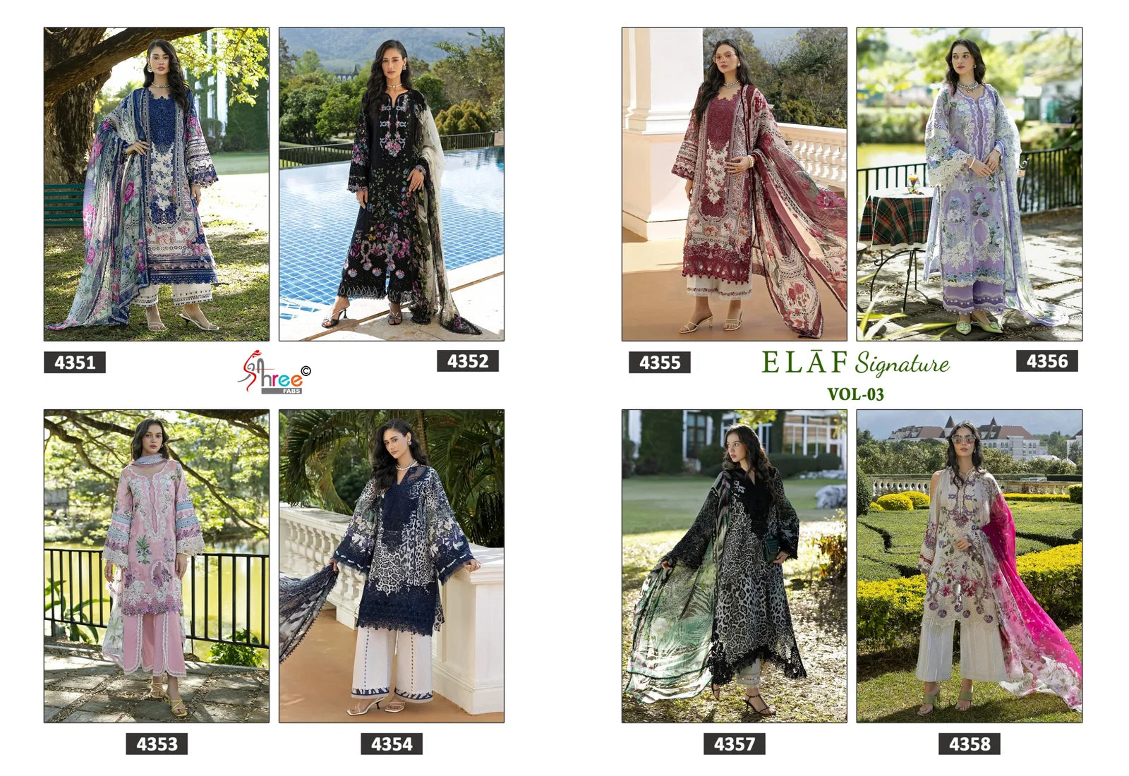 Shree Elaf Signature Vol 3 Cotton Dupatta Pakistani Salwar Kameez
