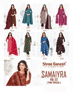 Shree Ganesh Samaira Vol 22 Cotton Printed Fancy Dress Material Collection