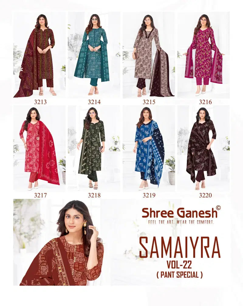 Shree Ganesh Samaira Vol 22 Cotton Printed Fancy Dress Material Collection