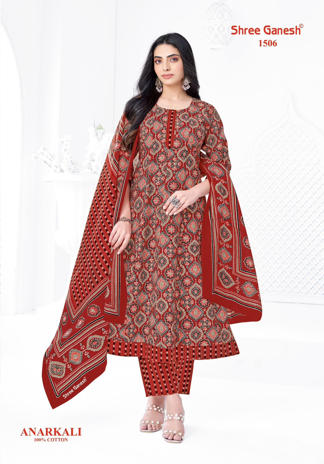 Shree Ganesh Zeenat Vol 5 Cotton Printed Anarkali Kurti Pant With Dupatta