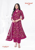 Shree Ganesh Zeenat Vol 5 Cotton Printed Anarkali Kurti Pant With Dupatta