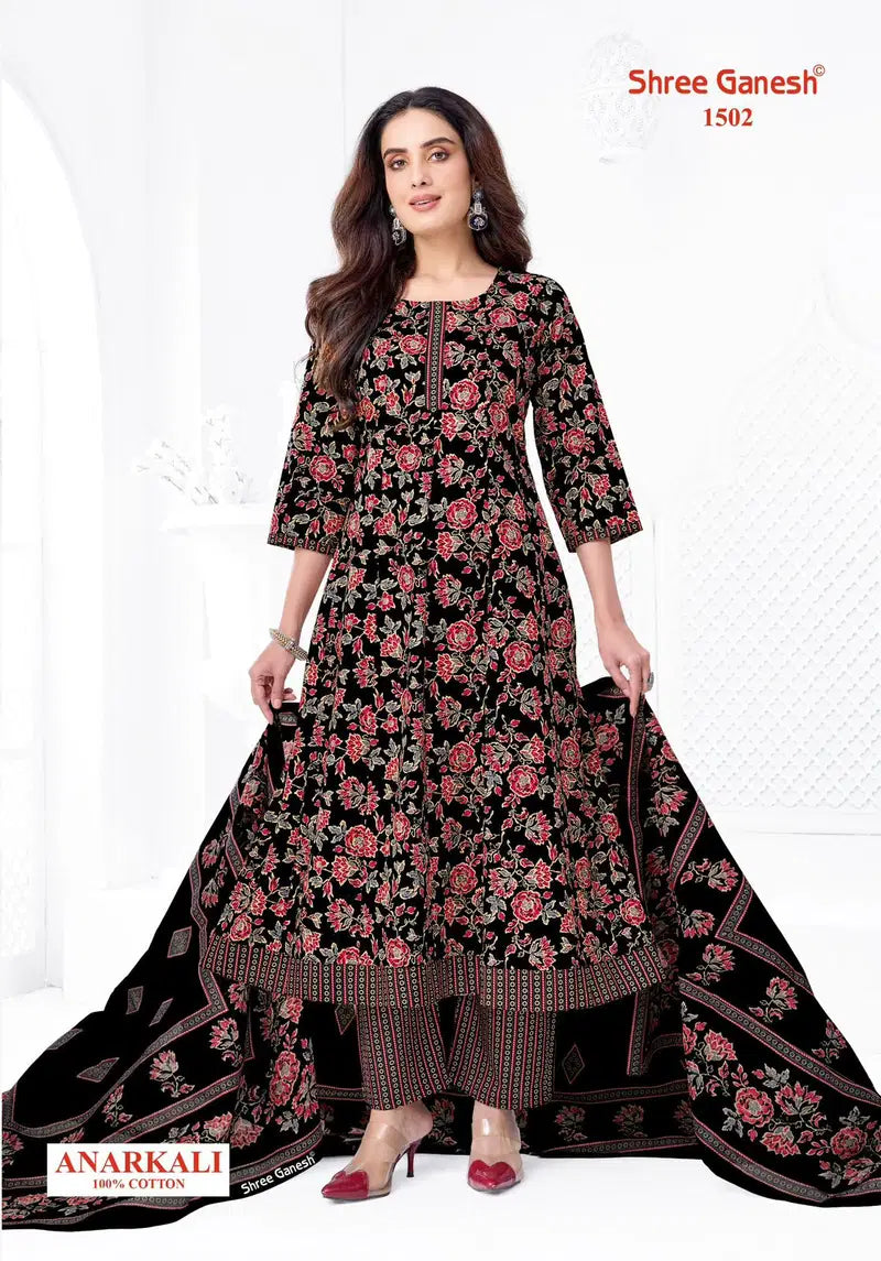Shree Ganesh Zeenat Vol 5 Cotton Printed Anarkali Kurti Pant With Dupatta