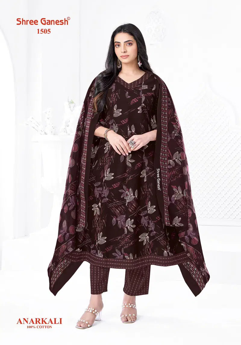 Shree Ganesh Zeenat Vol 5 Cotton Printed Anarkali Kurti Pant With Dupatta