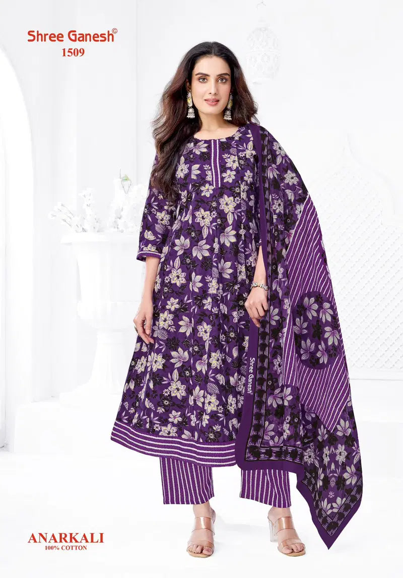 Shree Ganesh Zeenat Vol 5 Cotton Printed Anarkali Kurti Pant With Dupatta