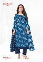 Shree Ganesh Zeenat Vol 5 Cotton Printed Anarkali Kurti Pant With Dupatta