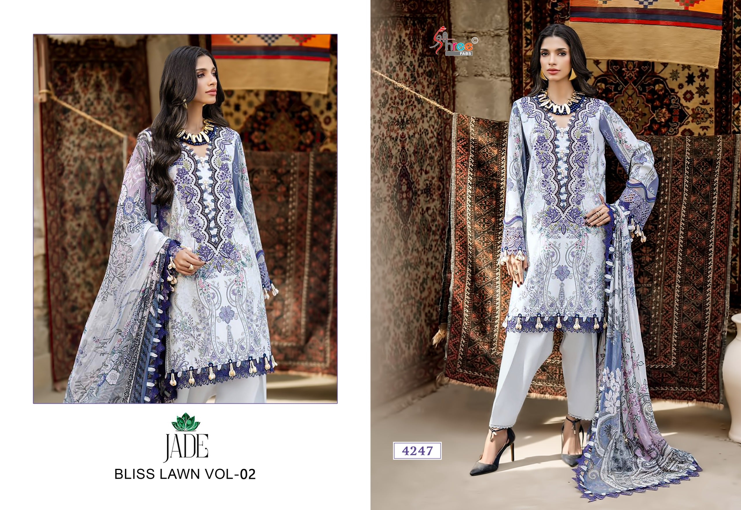 Shree Jade Bliss Lawn Vol 2 Cotton Dupatta Cotton Printed Salwar Kameez