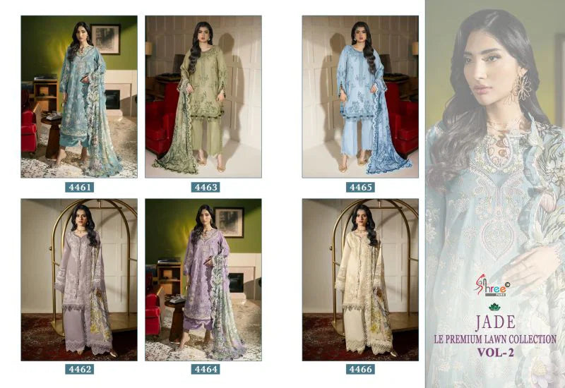 Shree Jade Le Premium Lawn Collection Vol 2 Cotton Dupatta Cotton Salwae Kameez