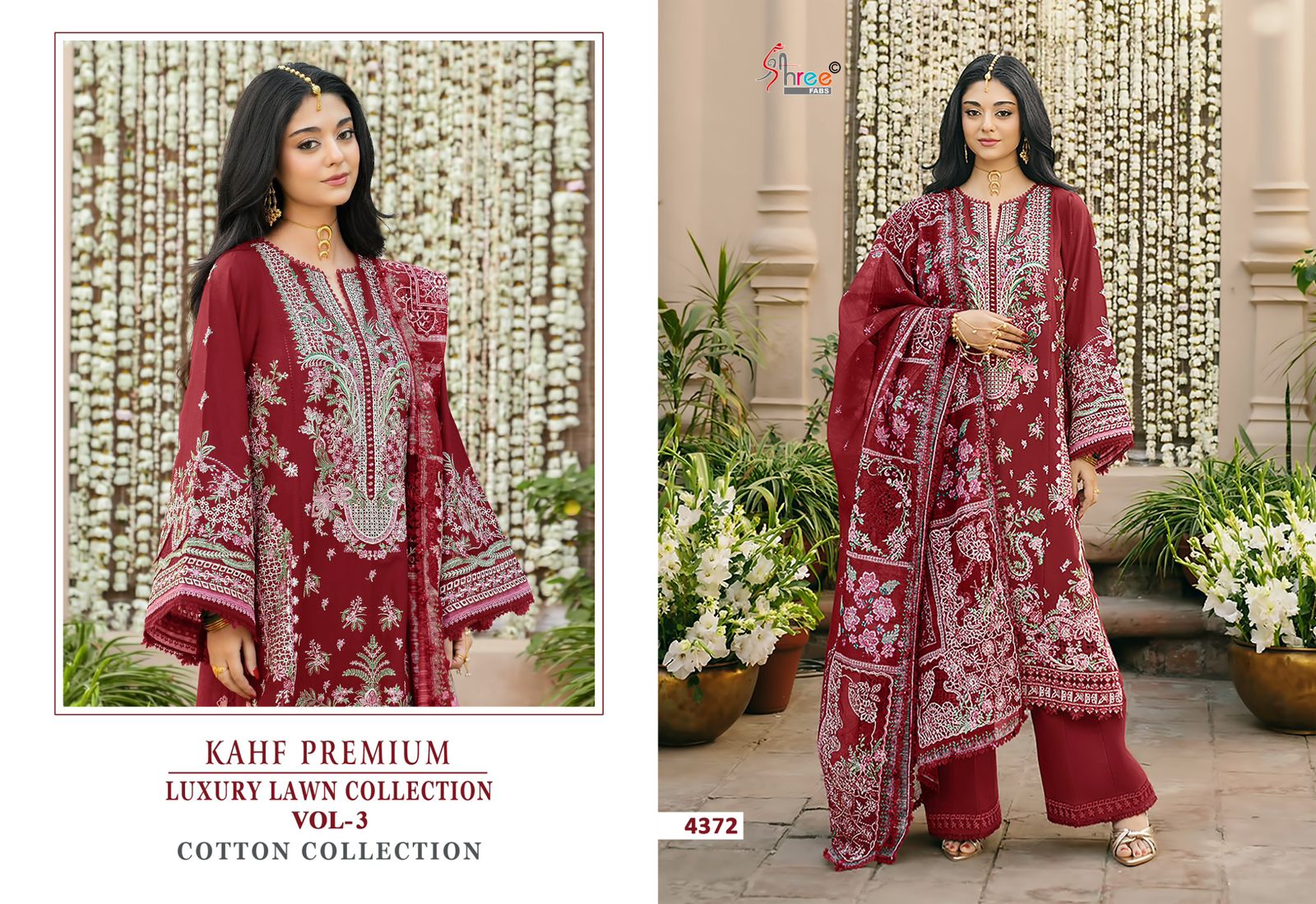 Shree Kahf Luxury Lawn Collection Vol 3 Cotton Dupatta Cotton Salwar Suit Collection