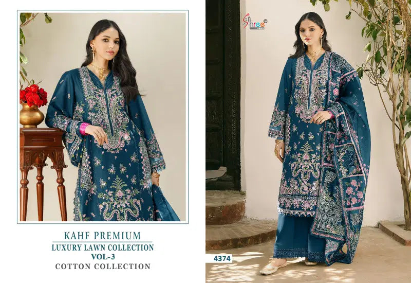 Shree Kahf Luxury Lawn Collection Vol 3 Cotton Dupatta Cotton Salwar Suit Collection