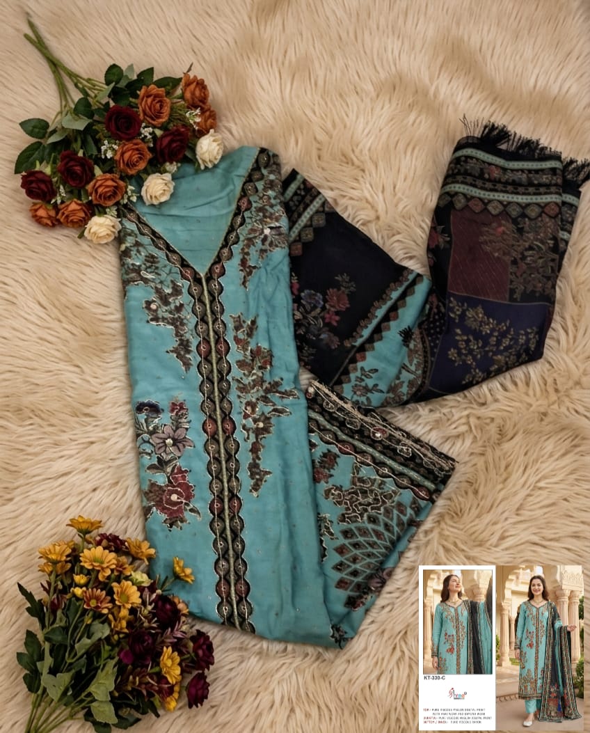 Shree Kt 330 Pure Musline With Diamond Work Salwar Kameez