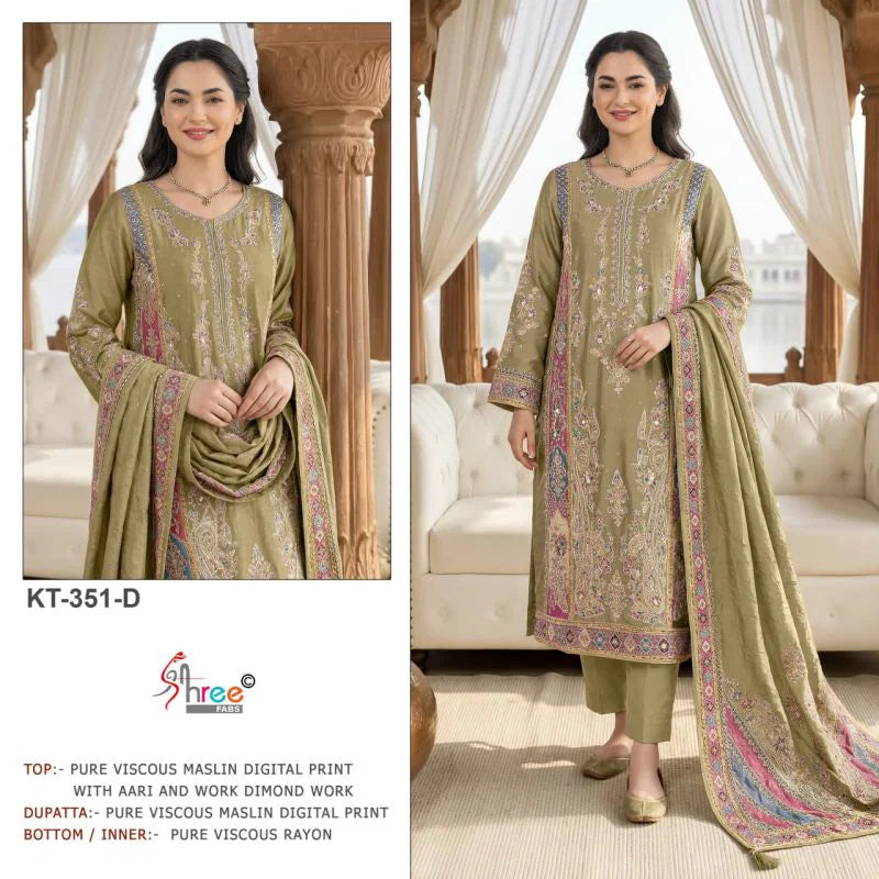 Shree Kt 351 A To D Viscose Digital Printed Salwar Kameez