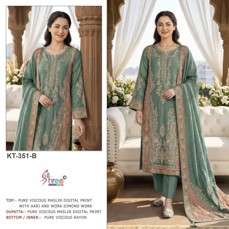 Shree Kt 351 A To D Viscose Digital Printed Salwar Kameez