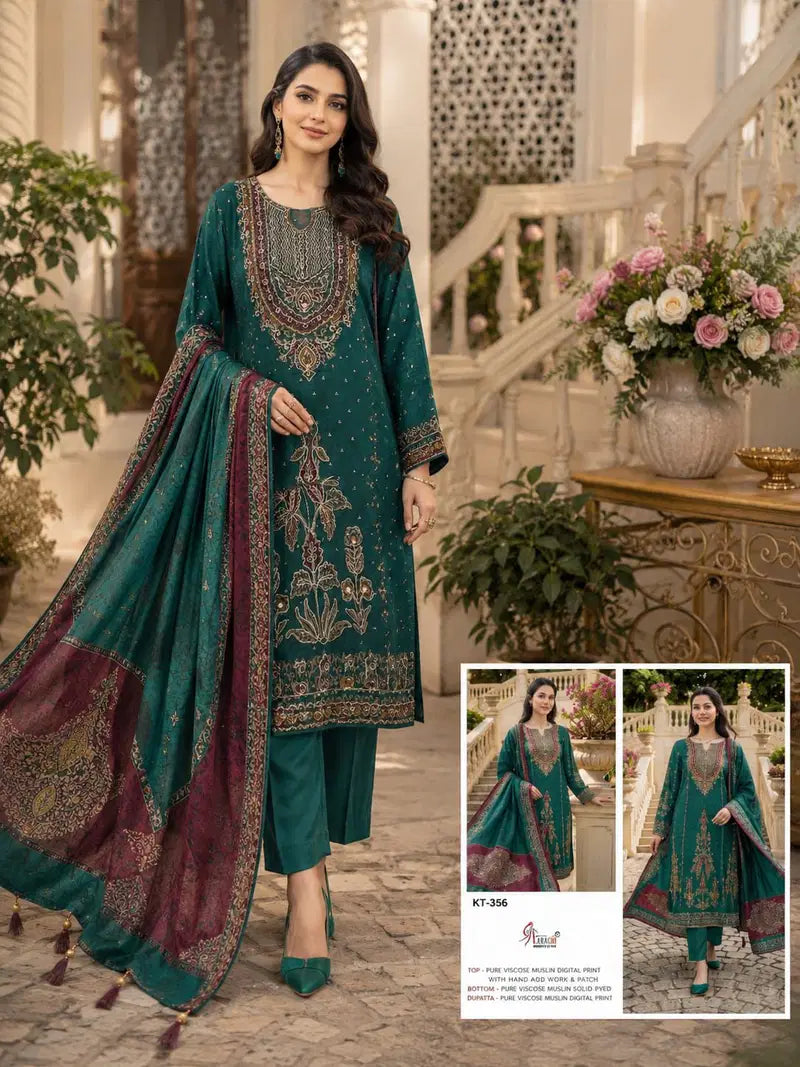Shree Kt 356 Viscose Muslin Digital Printed Salwar Kameez Collection