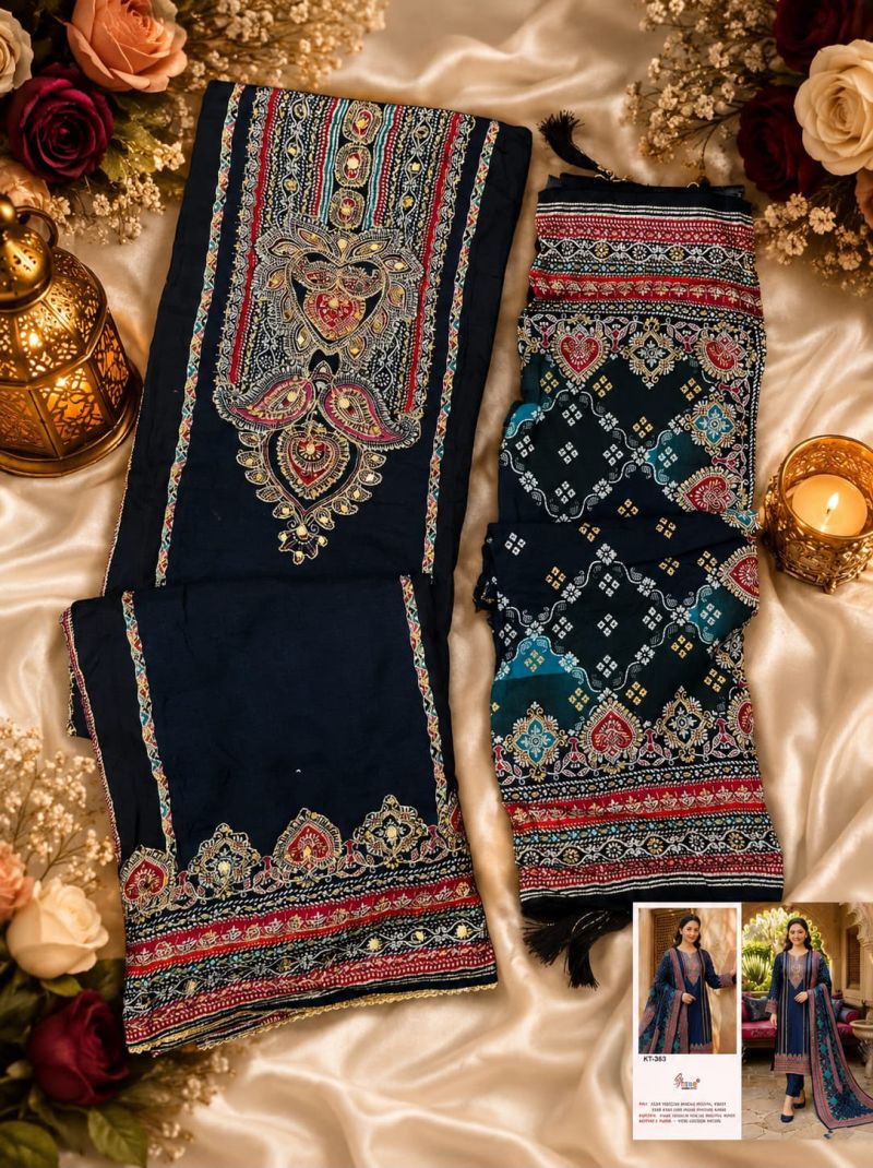 Shree Kt 363 Viscose Maslin Handwork Salwar Kameez