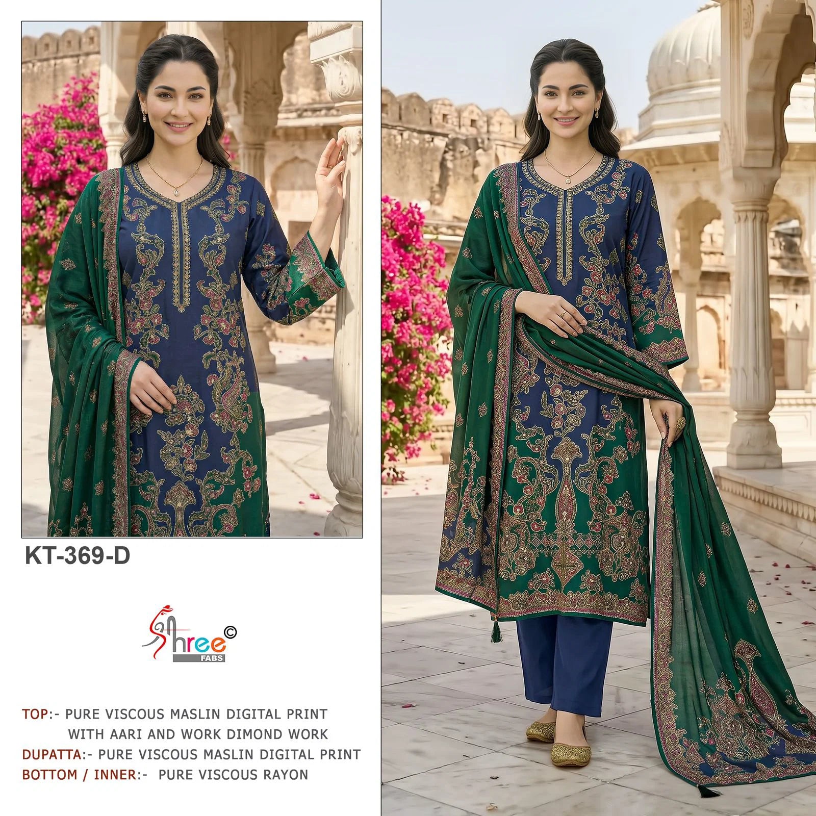 Shree Kt 369 Viscose Muslin Digital Printed Salwar Kameez