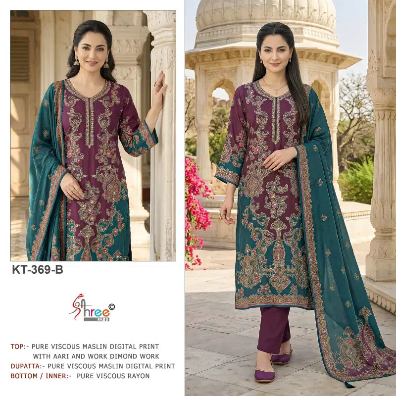 Shree Kt 369 Viscose Muslin Digital Printed Salwar Kameez