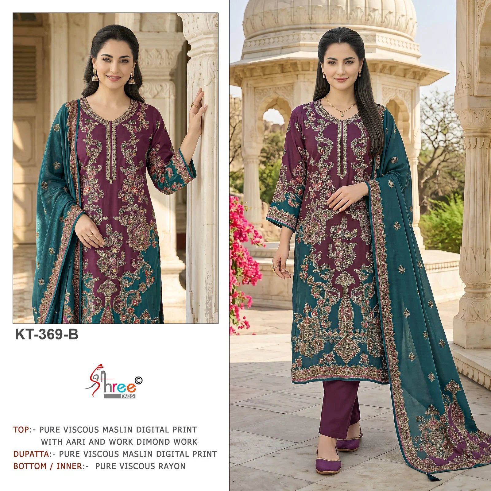 Shree Kt 369 Viscose Muslin Digital Printed Salwar Kameez