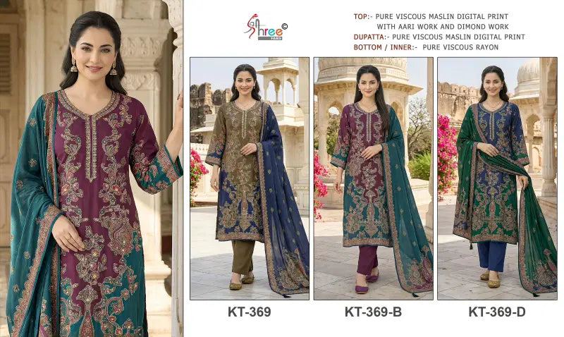 Shree Kt 369 Viscose Muslin Digital Printed Salwar Kameez