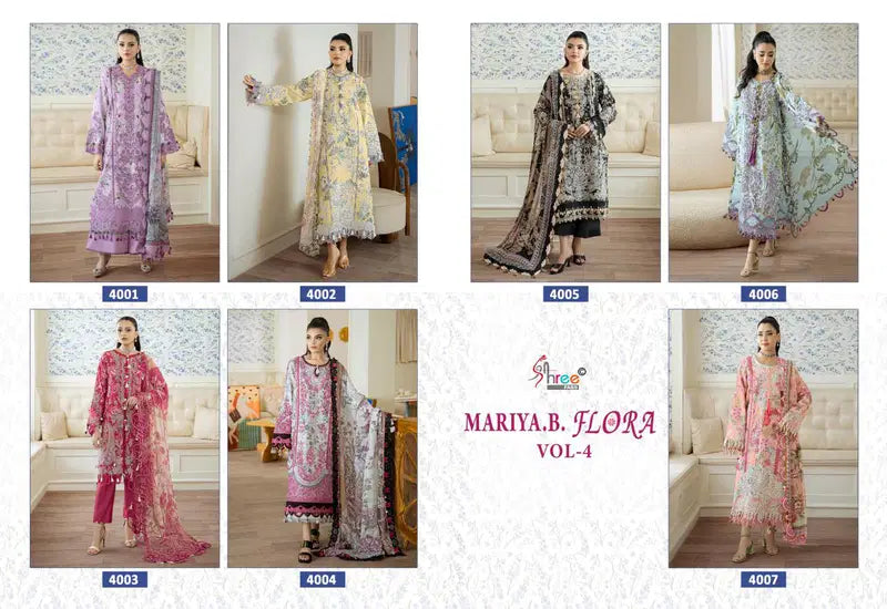 Shree Maria B Flora Vol 4 Cotton Printed Salwar Kameez Collection