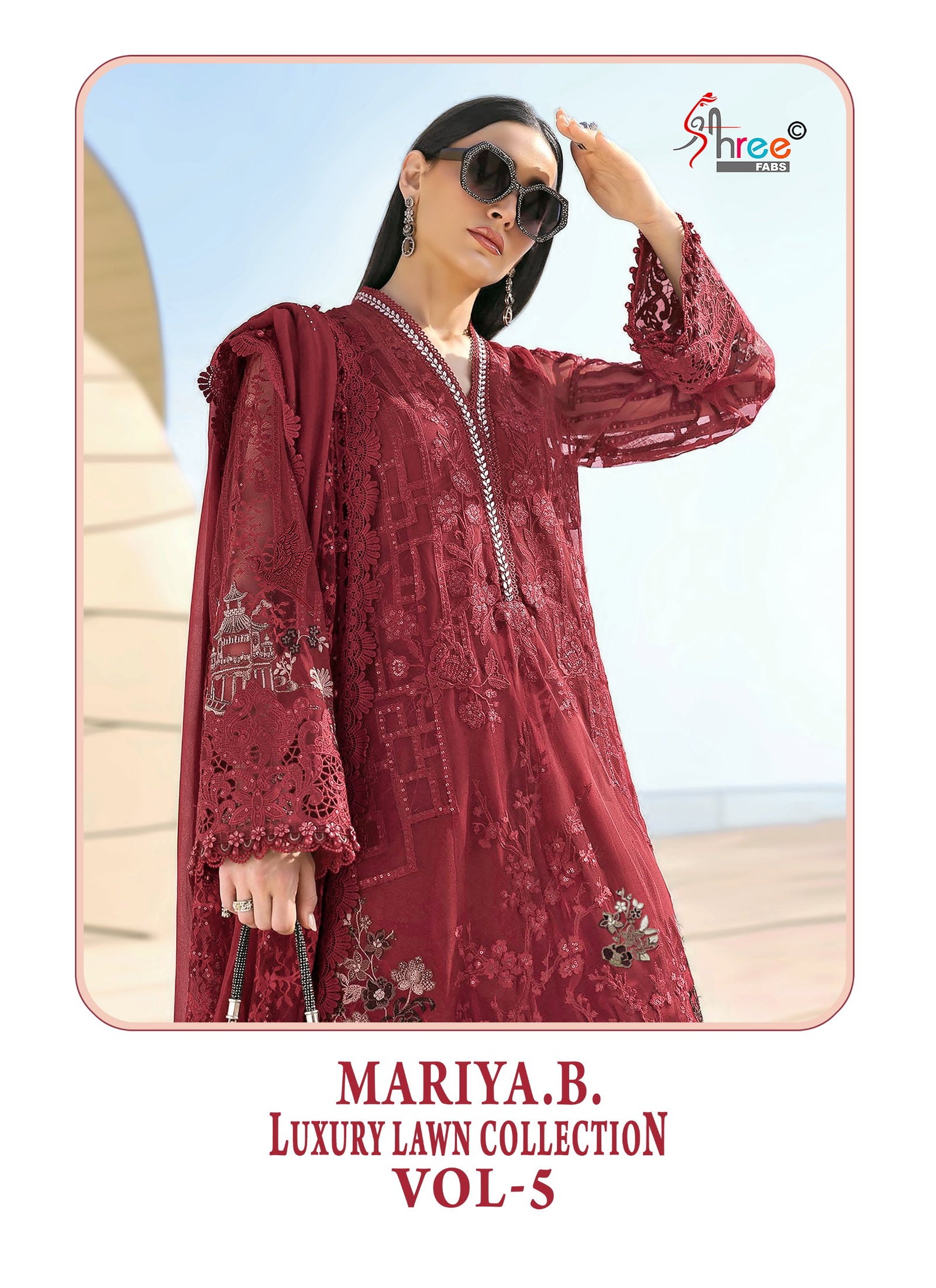 Shree Maria B Luxury Lawn Collection Vol 5 Cotton Dupatta Cotton Salwar Kameez