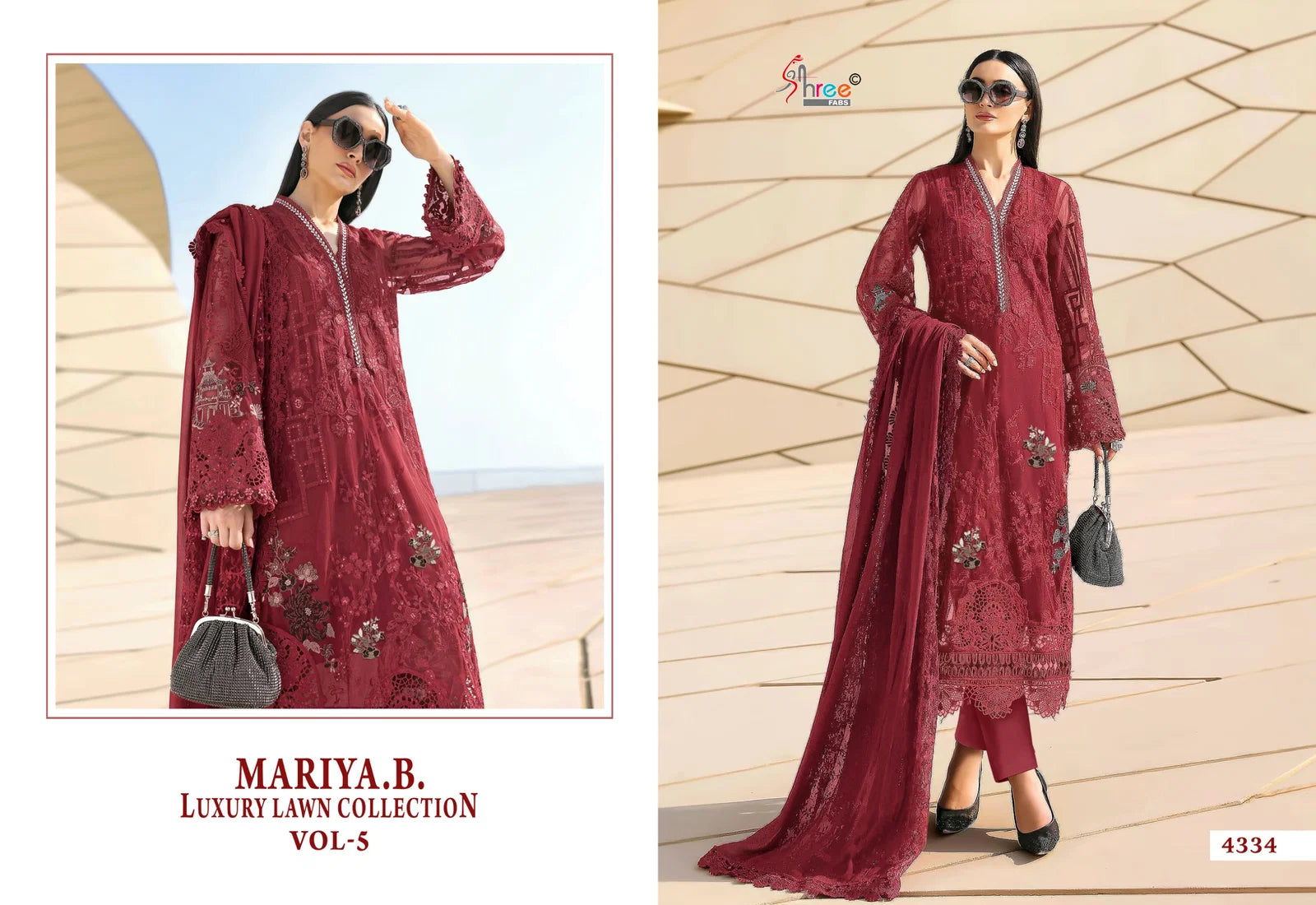 Shree Maria B Luxury Lawn Collection Vol 5 Cotton Dupatta Cotton Salwar Kameez