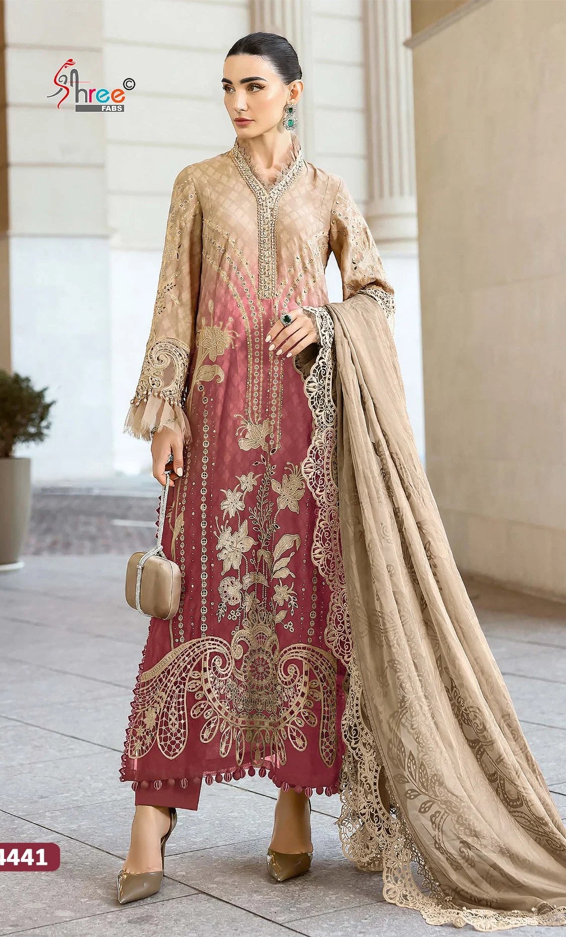 Shree Mariya B Premium Embroidered Vol 2 Chiffon Dupatta Pakistani Salwar Suit
