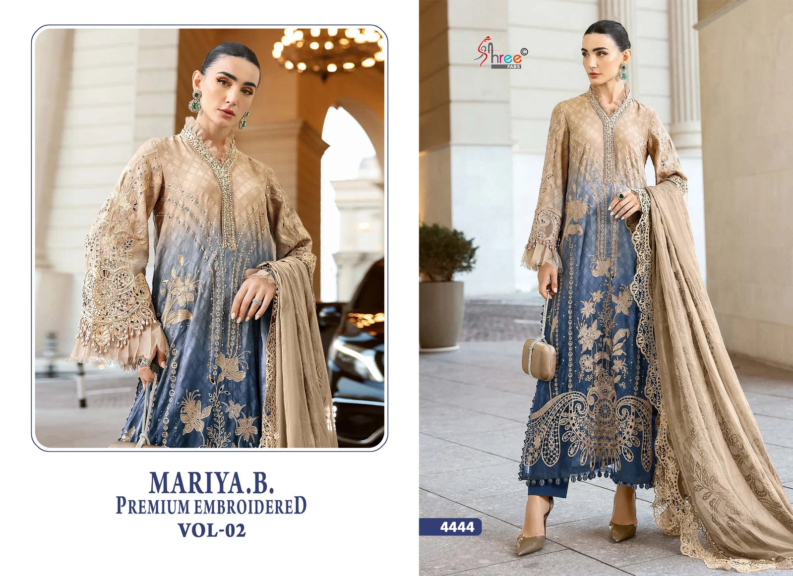 Shree Mariya B Premium Embroidered Vol 2 Chiffon Dupatta Pakistani Salwar Suit