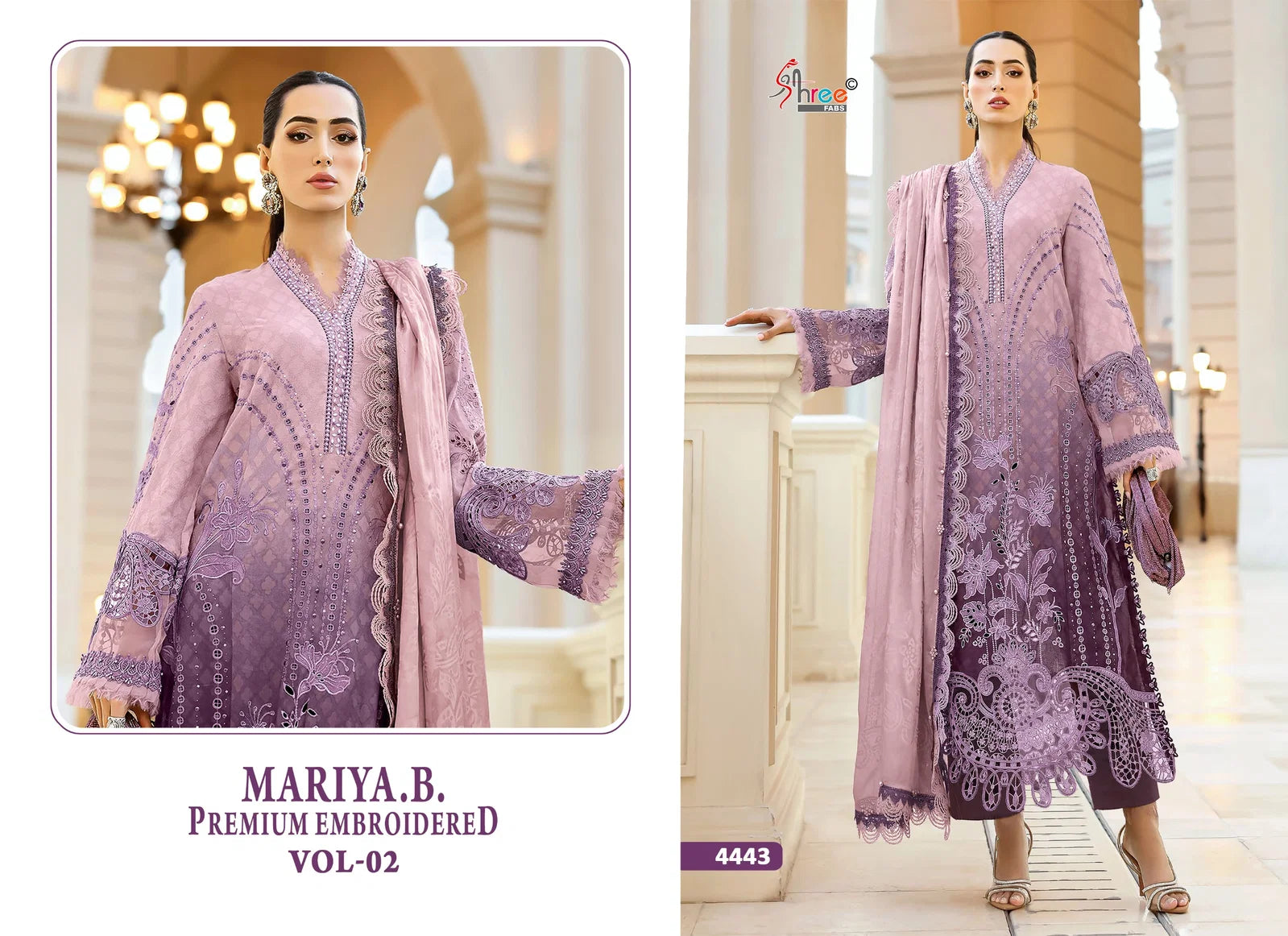 Shree Mariya B Premium Embroidered Vol 2 Chiffon Dupatta Pakistani Salwar Suit