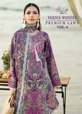 Shree Needle Wonder Premium Lawn Vol 4 Chiffon Dupatta Cotton Pakistani Suits