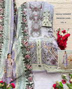 Shree Needle Wonder Premium Lawn Vol 4 Chiffon Dupatta Cotton Pakistani Suits