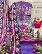 Shree Needle Wonder Premium Lawn Vol 4 Chiffon Dupatta Cotton Pakistani Suits