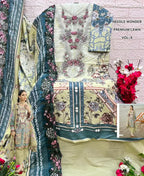 Shree Needle Wonder Premium Lawn Vol 4 Chiffon Dupatta Cotton Pakistani Suits