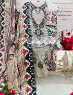 Shree Needle Wonder Premium Lawn Vol 4 Chiffon Dupatta Cotton Pakistani Suits