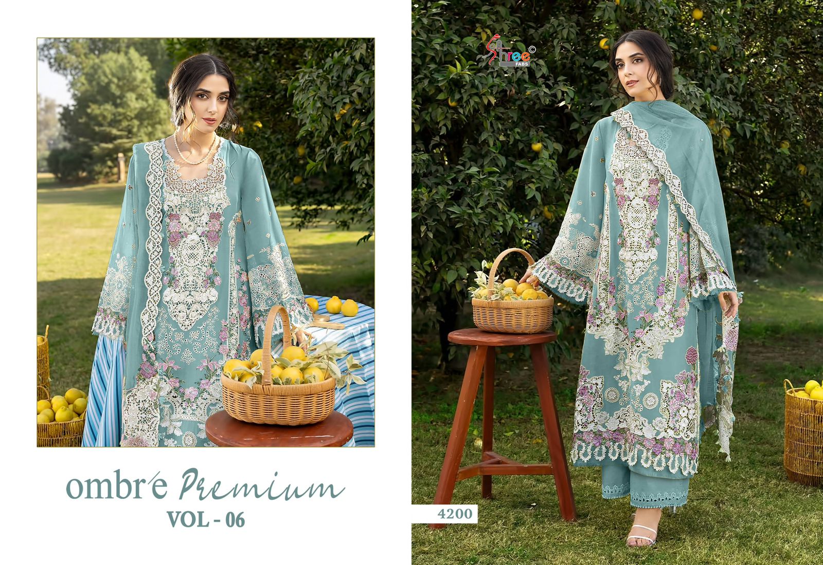 Shree Ombre 4195 To 4200 Cotton Dupatta Cotton Pakistani Suit