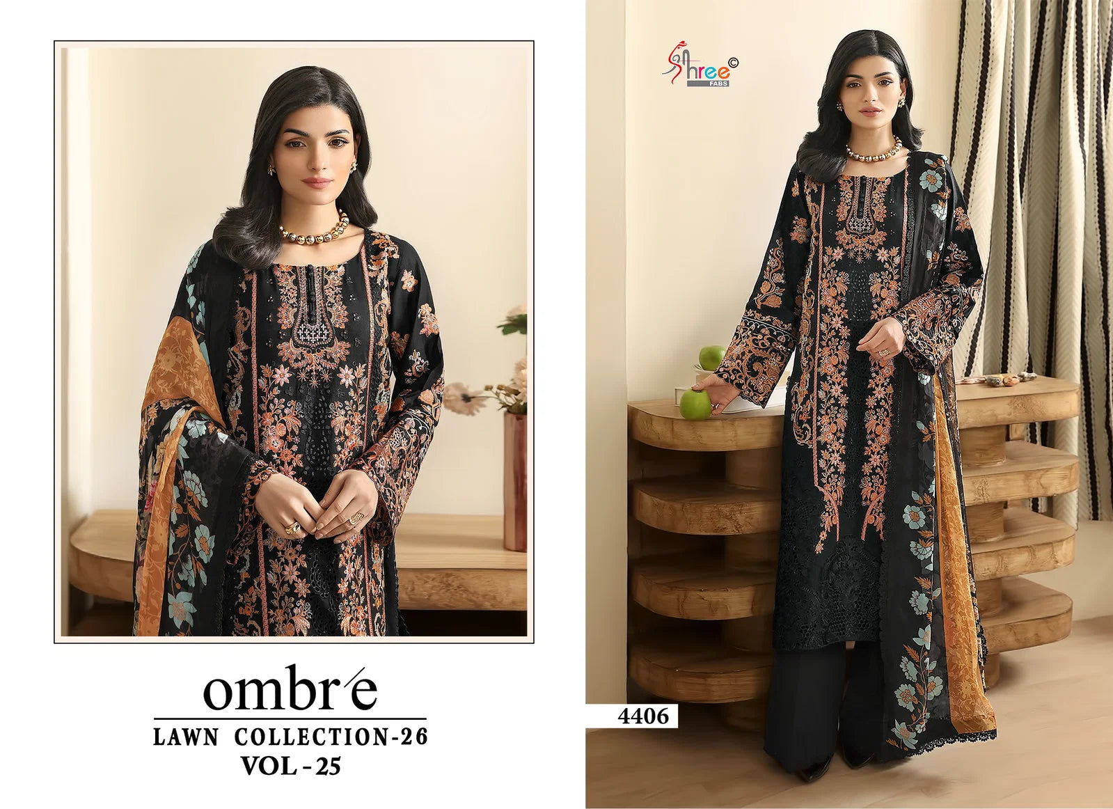 Shree Ombre Lawn Collection 26 Vol 25 Cotton Dupatta Cotton Salwar Kameez