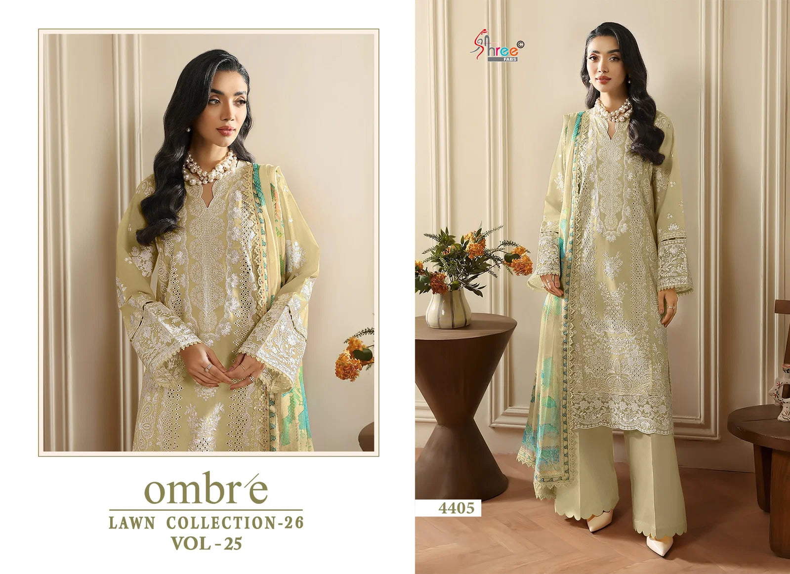 Shree Ombre Lawn Collection 26 Vol 25 Cotton Dupatta Cotton Salwar Kameez