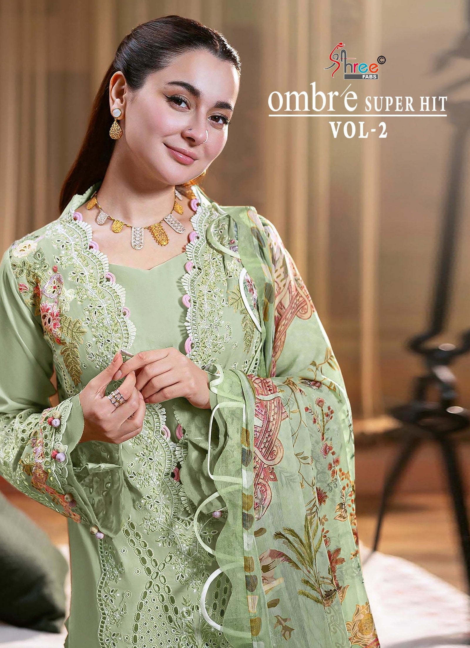 Shree Ombre Super Hit Vol 2 Chiffon Duaptta Cotton Embroidered Salwar Kameez