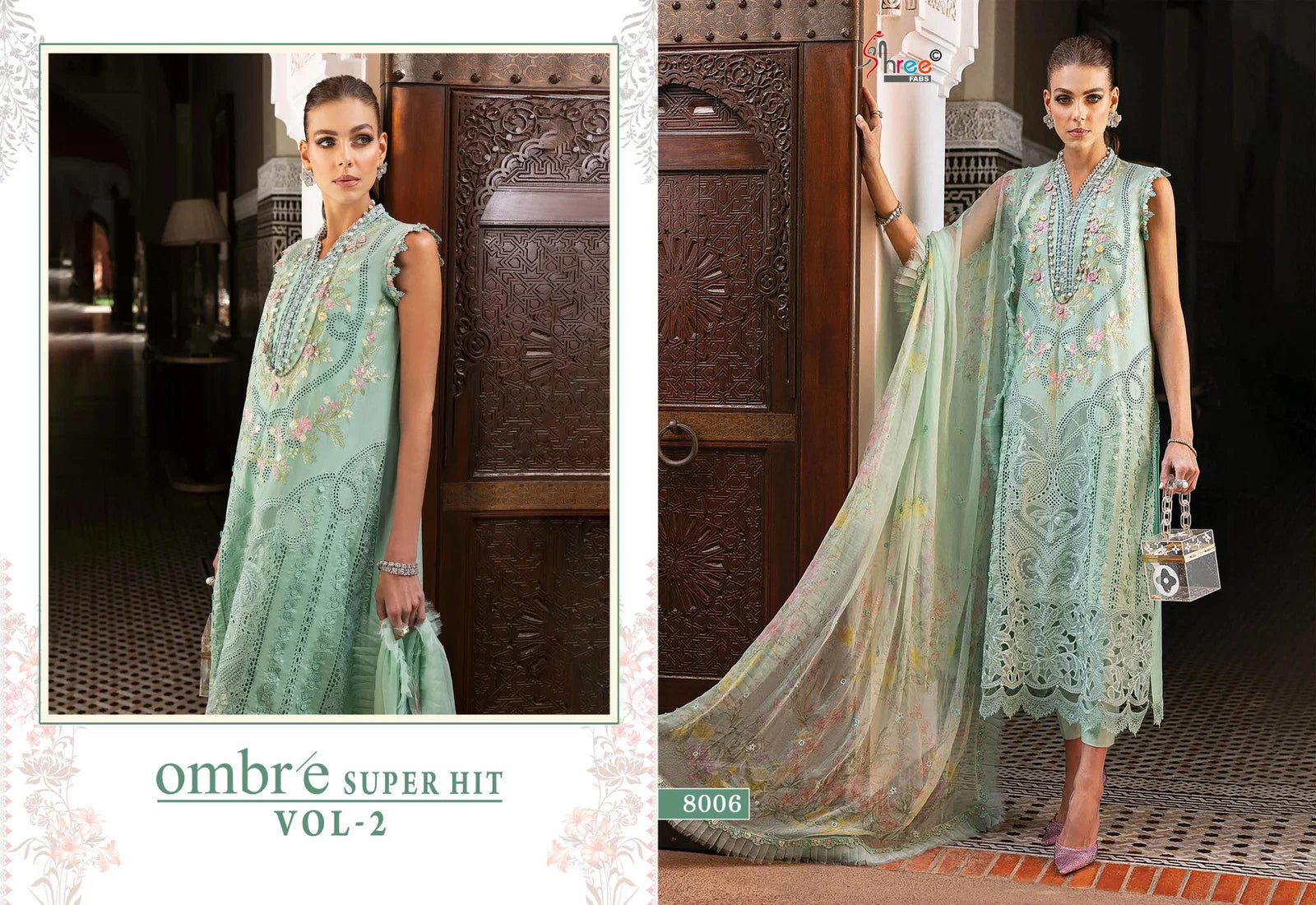 Shree Ombre Super Hit Vol 2 Chiffon Duaptta Cotton Embroidered Salwar Kameez