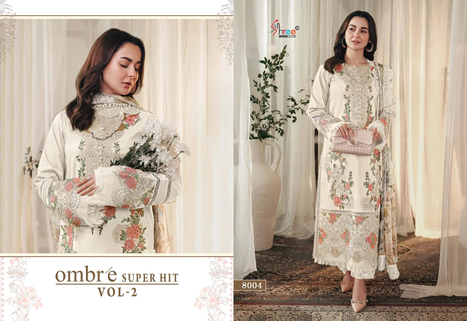 Shree Ombre Super Hit Vol 2 Chiffon Duaptta Cotton Embroidered Salwar Kameez