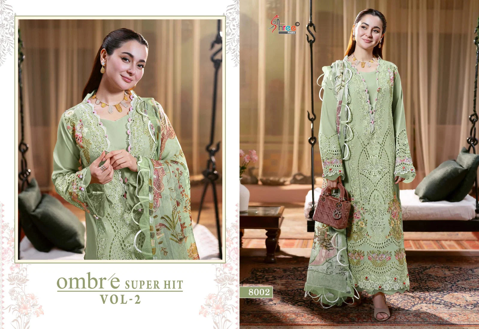 Shree Ombre Super Hit Vol 2 Chiffon Duaptta Cotton Embroidered Salwar Kameez