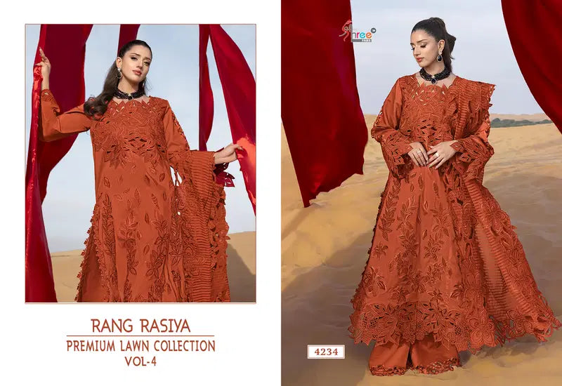 Shree Rang Rasiya Premium Lawn Vol 4 Kota Doriya Dupatta Cotton Embroidered Salwar Suit