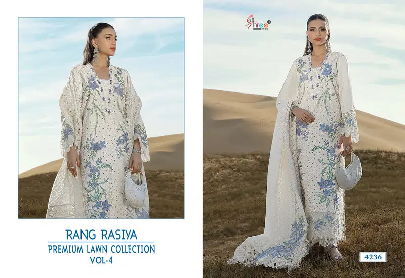 Shree Rang Rasiya Premium Lawn Vol 4 Kota Doriya Dupatta Cotton Embroidered Salwar Suit