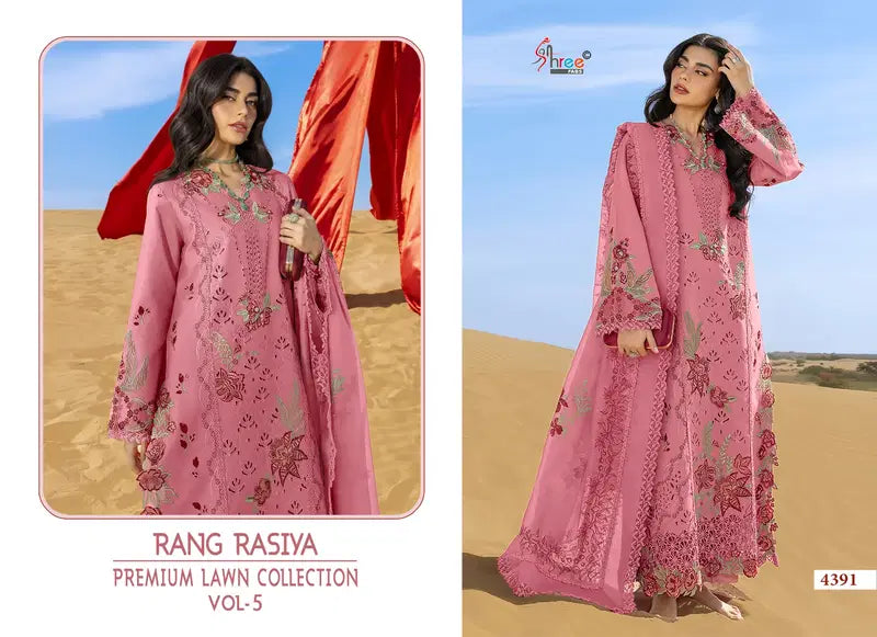 Shree Rang Rasiya Premium Lawn Vol 5 Kota Doriya Dupatta Cotton Embroidered Salwar Suit