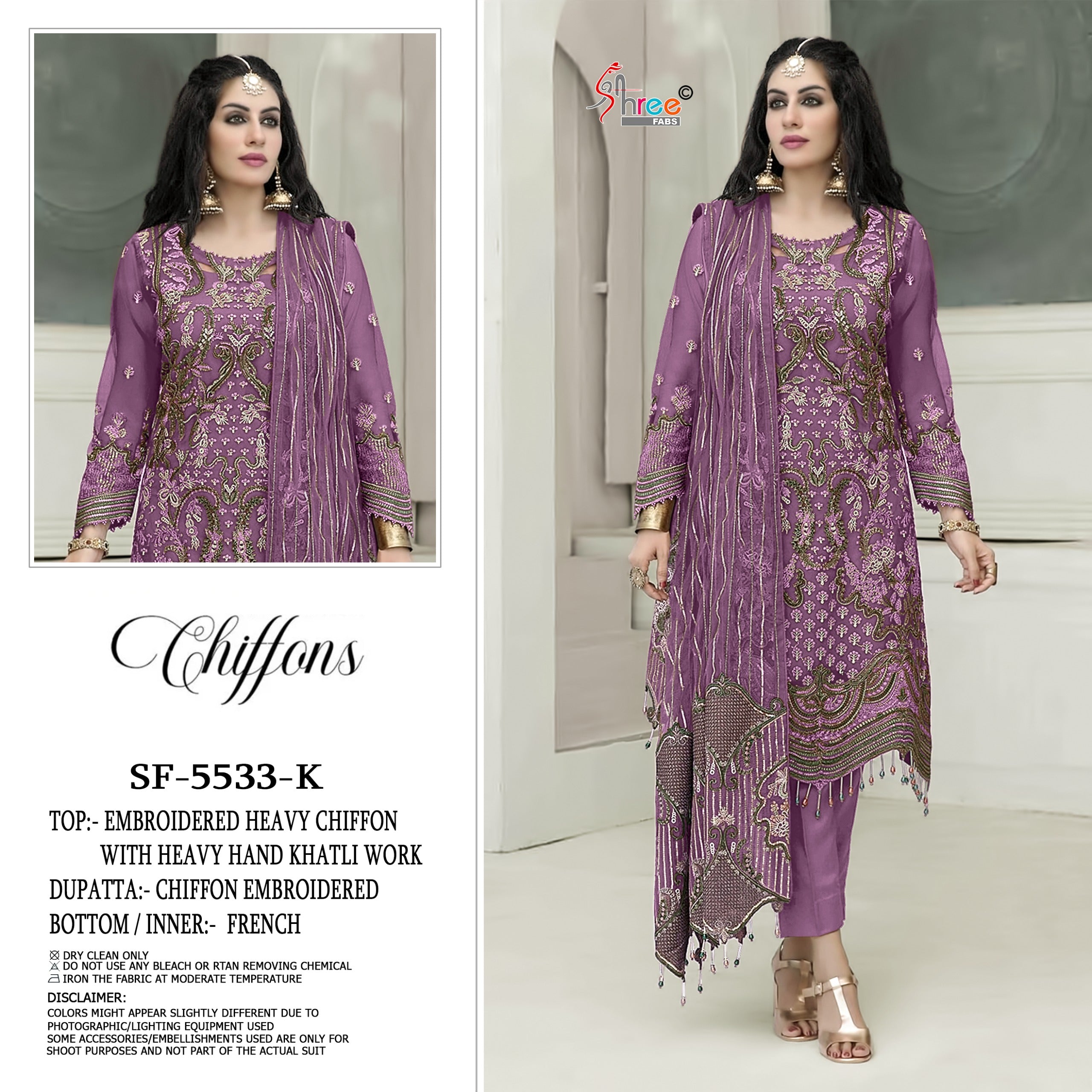 Shree Sf 5533 Vol 3 Chiffon With Embroidery Pakistani Salwar Kameez