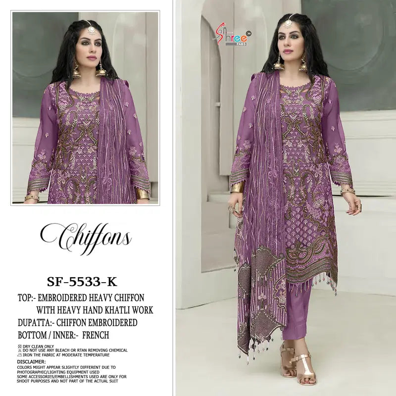 Shree Sf 5533 Vol 3 Chiffon With Embroidery Pakistani Salwar Kameez