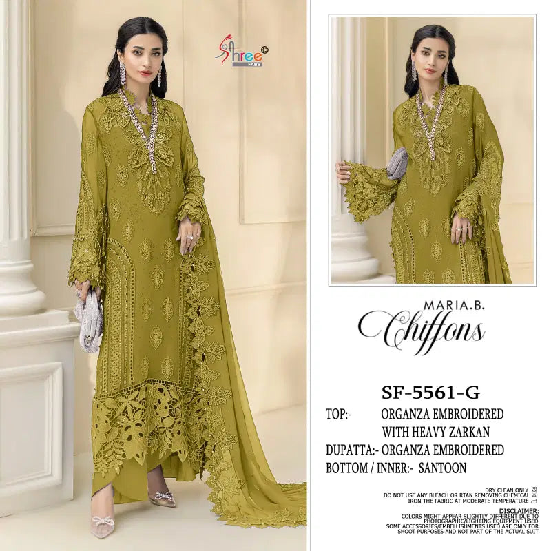 Shree Sf 5561 E To H Chiffon Embroidered Salwar Kameez Collection